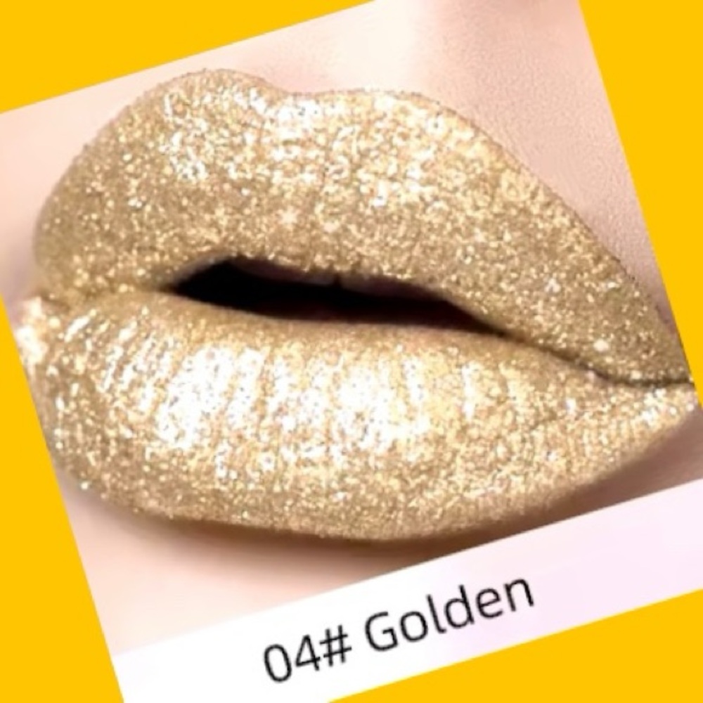 Golden Glitter Diamond Liquid Lipstick/Waterproof/Long Lasting Pearl Shiny